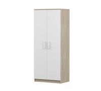 Armoire à portes battantes JONAS 06 - Armoire pour enfants 80 cm Sonoma/blanc avec poignées blanches
