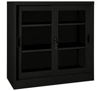 vidaXL Armoire à portes coulissantes Acier Noir 90x40x90 cm (Noir G)