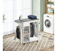 Armoire à repasser - Table à repasser - Station de repassage - Armoire - Meuble de rangement - Sur roulettes - 125 x 43,5 x 112 cm