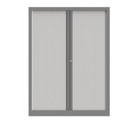 Armoire à rideaux métal Confort+ H.160 x L.120 cm - Corps Aluminium - Rideaux Blanc