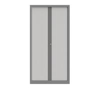 Armoire à rideaux métal Confort+ H.198 x L.100 cm - Corps Aluminium - Rideaux Blanc