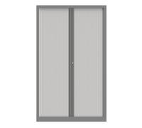 Armoire à rideaux métal Confort+ H.198 x L.120 cm - Corps Aluminium - Rideaux Blanc