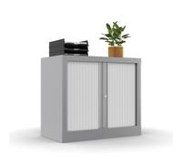 Armoire à rideaux métal Confort+ H.69,5 x L.80 cm - Corps Aluminium - Rideaux Blanc