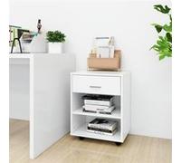 vidaXL Armoire à roulettes - Blanc - 46x36x59 cm
