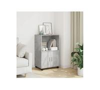 vidaXL Armoire à roulettes Gris béton 55x40x91 cm Bois d'ingénierie