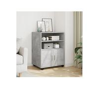 Armoire à roulettes gris béton 60x48x81 cm bois d ingénierie