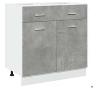 Armoire à tiroirs 1 PCS - Cabinet/Buffet bas de cuisine - ""Lyon"" Gris béton 80x46x81,5cm Bois d'ingénierie 42028091161