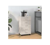 vidaXL Armoire à tiroirs sur roulettes – Gris béton