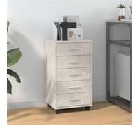vidaXL Armoire à tiroirs sur roulettes – Gris béton