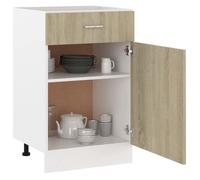 Armoire à tiroirs Chêne Sonoma - WIENS - 50x46x81,5 cm - Bois d'ingénierie - Brun - Style Scandinave Moderne