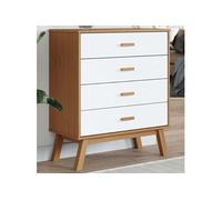 vidaXL Armoire à tiroirs OLDEN blanc et marron – bois de pin solide