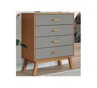 vidaXL Armoire à Tiroirs, Commode avec Pieds, Meuble de Rangement, Organisateur de Salon Salle de Séjour, Moderne, Gris et Marron Bois de Pin Solide