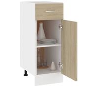 Armoire à tiroirs inférieure - WIENS - Chêne Sonoma - 30x46x81,5 cm - Bois d’ingénierie - Design moderne