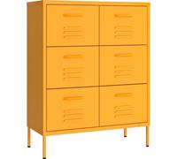 Armoire à tiroirs Jaune moutarde 80x35x101,5 cm Acier