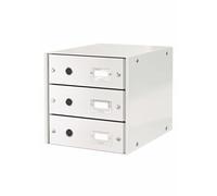 Armoire à tiroirs - Leitz - WOW - 3 tiroirs - Blanc - Carton pelliculé - Dimensions 330x81x251mm