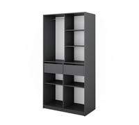 Armoire à vêtements Elmo, 100x200cm avec 2 tiroirs, Anthracite, Vicco 50198