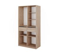 Armoire à vêtements Elmo, 100x200cm avec 2 tiroirs, Sonoma, Vicco 50197