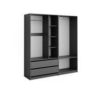 Armoire à vêtements Vicco Elmo Anthracite 180x200cm Lot de 2, Model 50210