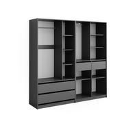 Armoire à vêtements Vicco Elmo Anthracite 200x200cm Lot de 2, Model 50209