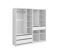 Vicco Armoire à vêtements Elmo, Blanc, 200x200cm Lot de 2, pour Un Rangement Flexible de différents Types de vêtements