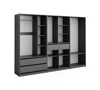 Armoire à vêtements Vicco Elmo Anthracite 280x200cm Lot de 3, Model 50211