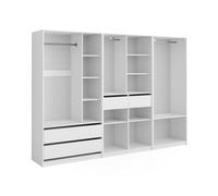 Vicco Armoire à vêtements Elmo, Blanc, 280x200cm Lot de 3, pour Un Rangement Flexible de différents Types de vêtements