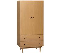 Armoire à vêtements HOMCOM armoire de rangement penderie avec 2 portes, 2 tiroirs et tringle - 80 x 52 x 180 cm - aspect bois