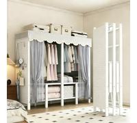 Armoire à vêtements pliable et portable avec housse, armoire autoportante robuste pour l'organisation de la chambre à coucher, armoire à vêtements pliable