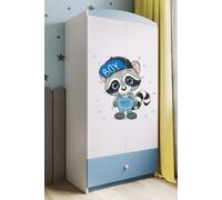 Armoire à vêtements pour enfants Babydreams Armoire à portes battantes Waschbär bleu
