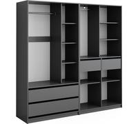 Armoire à vêtements Vicco Elmo Anthracite 200x200cm Lot de 2, Model 50209