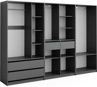 Armoire à vêtements Vicco Elmo Anthracite 280x200cm Lot de 3, Model 50211
