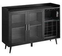 Armoire à vin, meuble bar avec 9 supports pour bouteilles de vin, buffet moderne avec porte-verres, éclairage LED à intensité réglable, idéal pour la cuisine, le salon, la salle à manger, finition imi