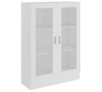 Armoire à vitrine - Aggloméré - Blanc - 2 portes - Design élégant et classique