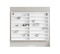 vidaXL Armoire à vitrine 847933 blanc 100x8,5x75 cm bois d'ingénierie