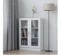 Armoire à vitrine Blanc 82,5x30,5x115 cm Bois d'ingénierie - Cadre durable - design élégant(16410)
