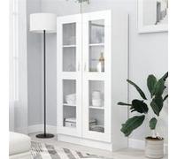 vidaXL Armoire à vitrine - Blanc - 82,5x30,5x150 cm