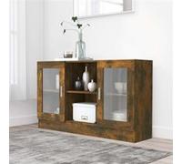 Vidaxl Armoire À Vitrine Chêne Fumé 120x30,5x70 Cm Bois D'ingénierie Multicolore