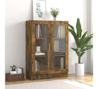 vidaXL Armoire à vitrine Chêne fumé 82,5x30,5x115 cm Bois d'ingénierie 815618