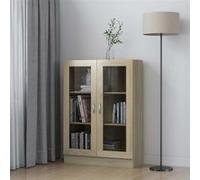 vidaXL Armoire à vitrine Chêne sonoma 82,5x30,5x115 cm Bois ingénierie