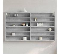 Armoire à vitrine gris béton 100x8,5x58 cm bois d ingénierie Gris G