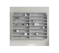 vidaXL Armoire à vitrine Gris béton 100×8,5×75 cm Bois d’ingénierie Multicolore