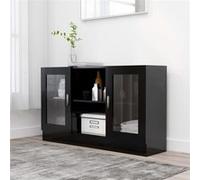 vidaXL Armoire à vitrine Noir 120x30,5x70 cm Bois d'ingénierie 802787