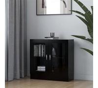 vidaXL Armoire à vitrine Noir
