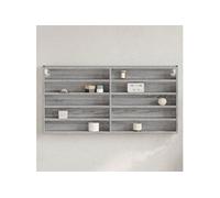 Armoire à vitrine sonoma gris 100x8,5x50 cm bois d'ingénierie, armoire murale, armoire de rangement murale, armoire 847952