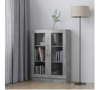 vidaXL Armoire à vitrine 802754 – 2 portes, bois d'ingénierie gris béton 82,5x30,5x115 cm