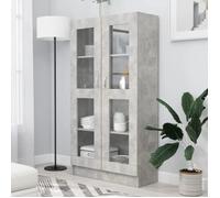 Armoire à vitrine - VIDAXL - Gris - 82,5x30,5x150 cm - 4 étagères - Aspect bois