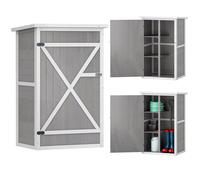 Outsunny Armoire abri de Jardin Remise pour Outils Bois de Sapin pré-huilé Toit bitumé incliné - Grande Porte verrouillable loquet - 2 étagères - dim. 75L x 56l x 115H cm