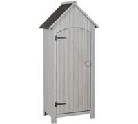 Armoire de jardin en bois - Outsunny - Abri de jardin Armoire à outils Cabane en bois Toit bitumé - Gris - 77,5 x 54,2 x 179,5 cm