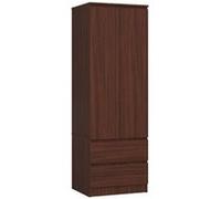 Armoire akord s60 wengé 60 cm 2 portes 2 tiroirs façade wengé 1 étagère 60x51x180 cm Marron G