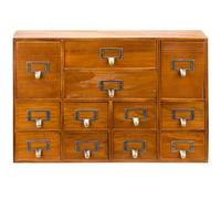 Armoire apothicaire à 12 tiroirs - Organiseur de cartes d'index - Commode vintage en bois d'acajou - Organisateur de tiroir de bureau pour rangement d'herbes aromatiques, agendas apothicaires,